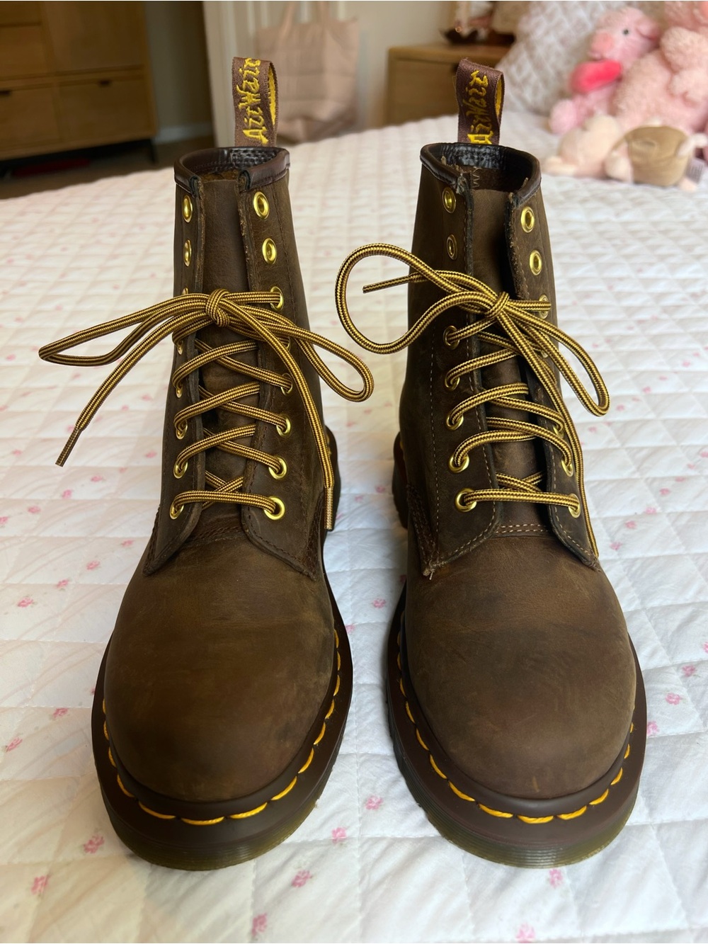 Dr. Martens 1460 Leather Lace Up Boots Crazy Horse Brown Women’s Size 6 - Picture 4 of 8